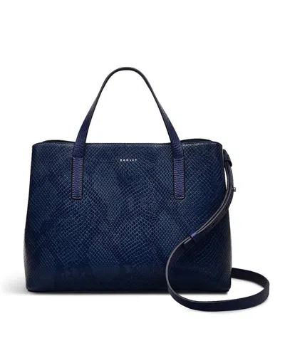 Radley London Dukes Place Icon Faux Lizard Zip Top Satchel Bag In Evenfall