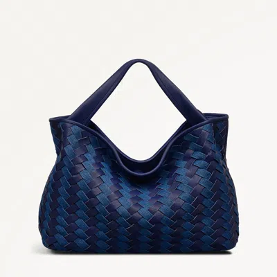 Radley London Blue Leather Large Woven Handbag