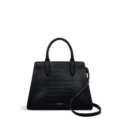 Radley London Faux Croc Leather Black Grab Bag