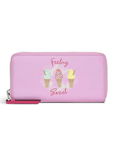 Radley London Feeling Sweet Large Zip Around Wallet In Sugar Pink