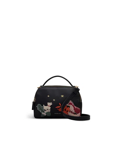 Radley London Fleeting Fox Small Ziptop Crossody Bag In Black