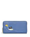 Radley London Happiness Comes In Waves Large Zip Around Matinee Wallet In Boathouse