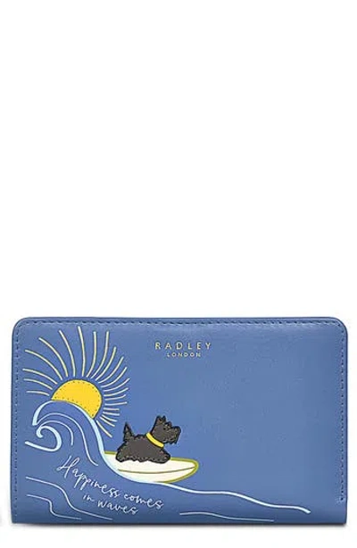 Radley London Happiness Comes Medium Leather Bifold Wallet In Blue