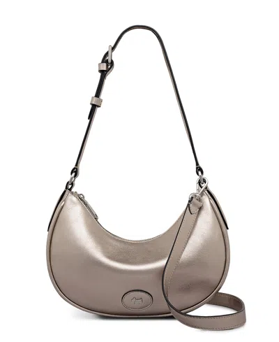 Radley London Heath Crescent Metallic Small Ziptop Shoulder Bag In Gold