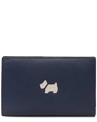 Radley London Heritage Radley Protect Medium Bifold Leather Purse In Blue