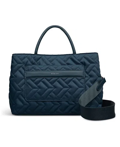 Radley London Holland Park Quilt Small Zip Top Grab Bag In Blue