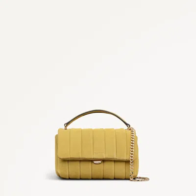Radley London Honeycomb Mini Flapover Cross Body Bag In Yellow