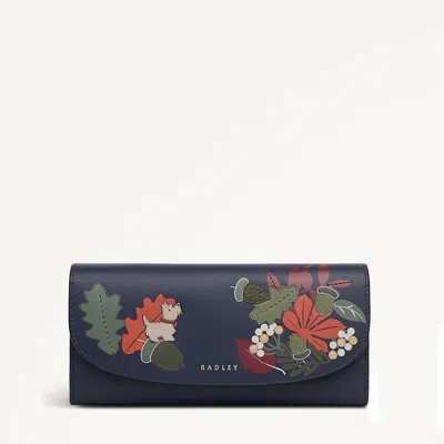 Radley London Ink Large Flapover Wallet In Blue