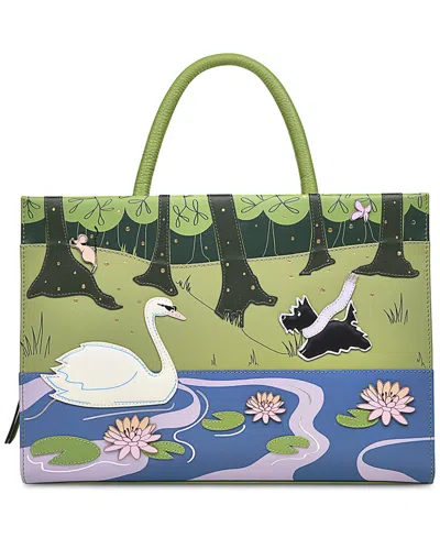Radley London Into The Woods Medium Zip-top Leather Satchel In Bonsai