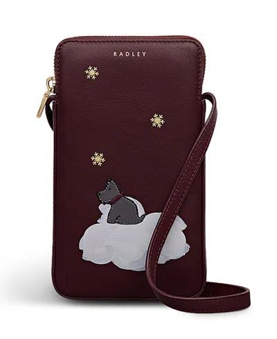 Radley London It's Written In The Snowflakes Mini Phone Crossbody Bag In Burgundy