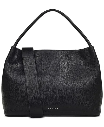 Radley London Ivydale Road Small Leather Zip Top Satchel In Black