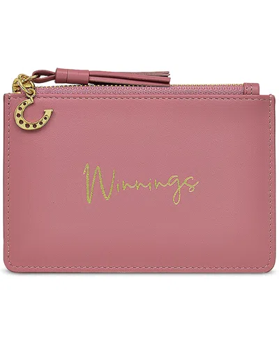 Radley London Kentucky Derby Leather Ziptop Coin Wallet In Sienna Pink
