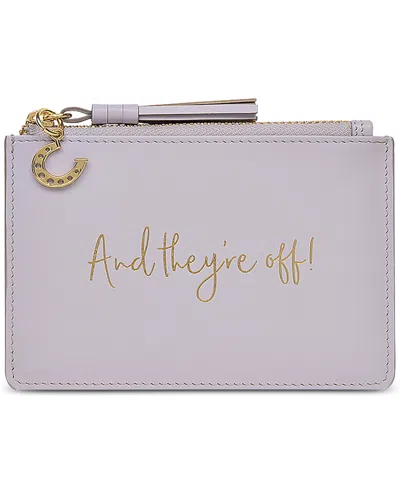 Radley London Kentucky Derby Leather Ziptop Coin Wallet In Purple