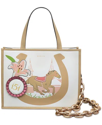 Radley London Kentucky Derby Small Leather Open Top Grab Bag In Stone