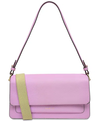 Radley London Lane Small Leather Flapover Shoulder Bag In Sugar Pink