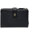 Radley London Larks Wood Medium Tab Pebble Leather Wallet In Black,gold