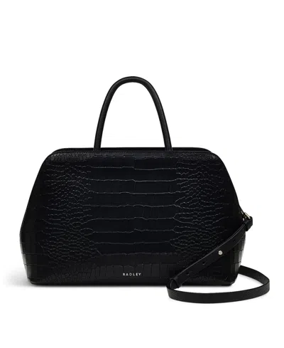 Radley London Liverpool Street 3.0 Faux Croc Zip Top Grab Bag In Black