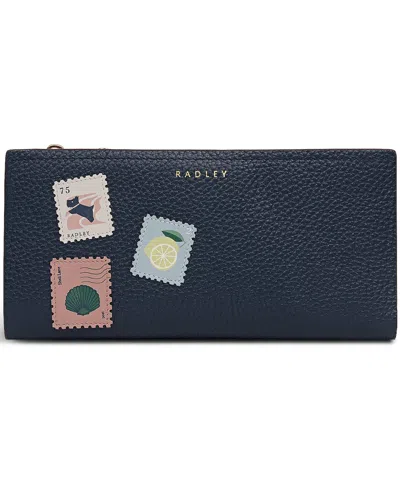 Radley London Luggage Lane Leather Large Bifold Wallet In Blue