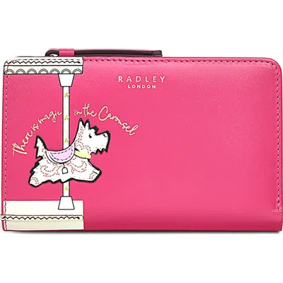 Radley London Magic Carousel Medium Leather Bifold Wallet In Coulis