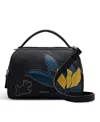 Radley London Nature Blooms Mini Zip Top Crossbody Bag In Black