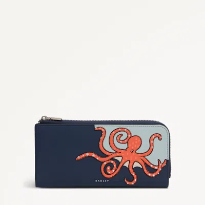 Radley London Naval Large Zip Around Wallet In Blue
