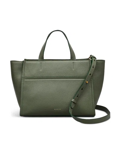 Radley London Oak Street Medium Leather Grab Bag In Dark Olive