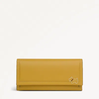 Radley London Saddle Brown Leather Woman's Wallet In Yellow