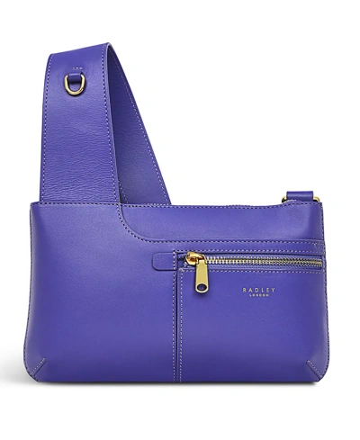 Radley London Pockets 2.0 Small Leather Ziptop Crossbody In Purple