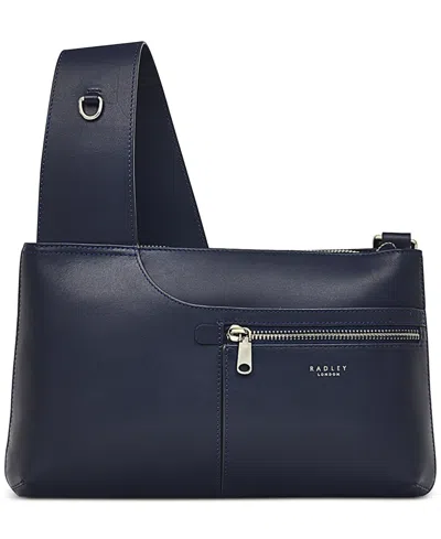 Radley London Pockets Icon Leather Crossbody In Navy