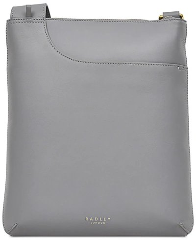 Radley London Pockets Icon Small Leather Ziptop Crossbody In Gray
