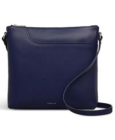 Radley London Pockets Small Leather Zip Top Crossbody Bag In Blue