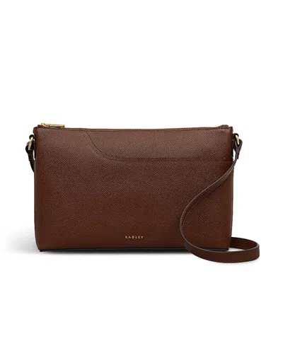 Radley London Pockets Texture Small Zip Top Crossbody Bag In Brown