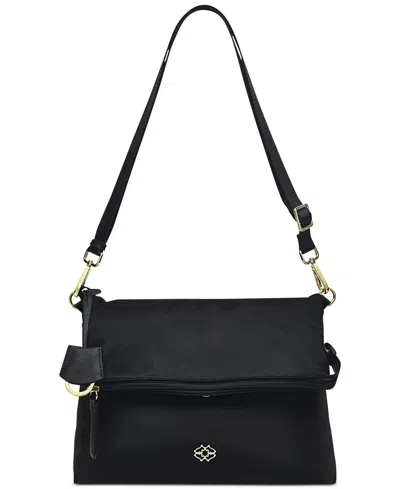 Radley London Leather Small Flapover Crossbody In Black
