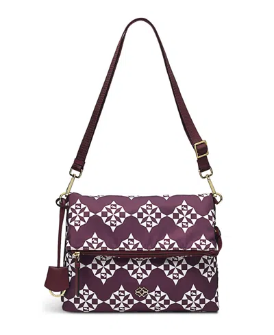 Radley London Radley 24/7 Wallpaper Small Flap Over Crossbody In Dark Cherry