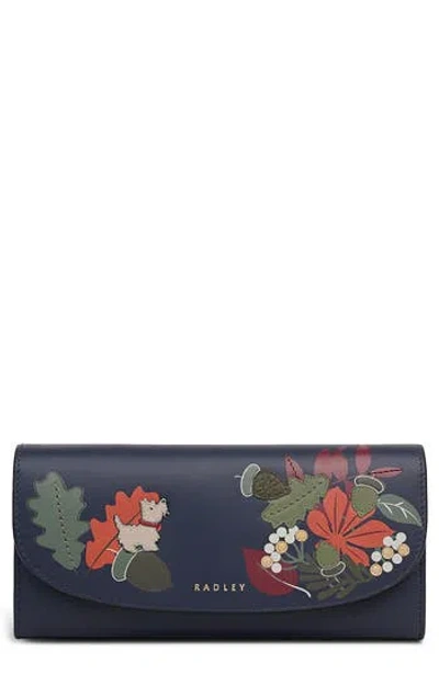 Radley London Radley Acorntopia Large Leather Flapover Wallet In Black