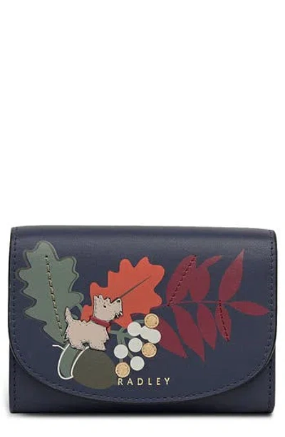 Radley London Radley Acorntopia Medium Leather Flapover Wallet In Black