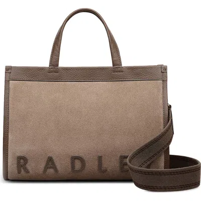 Radley London Radley Alba Place Small Suede Zip Top Tote In Coffee