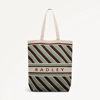 Radley London Radley Diagonal Stripe Extra Large Open Top Tote Pistachio - 113259 In Multi