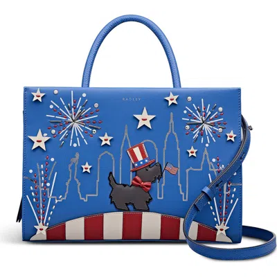 Radley London Radley Fireworks And Stripes Medium Ziptop Satchel Bag In Blue