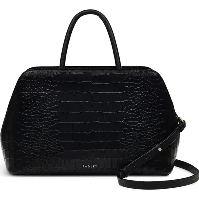 Radley London Radley Liverpool Street Croc Embossed Crossbody Bag In Black