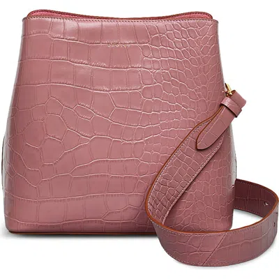 Radley London Radley Medium Duke's Place Croc-embossed Leather Crossbody Bag In Pink