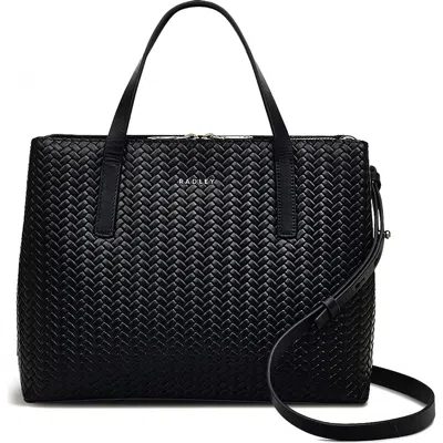 Radley London Radley Medium Duke's Place Woven Leather Satchel In Black