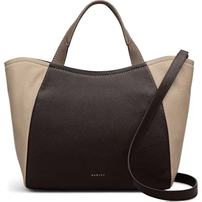 Radley London Radley Medium Muswell Lane Colorblock Pebbled Leather Satchel In Brown