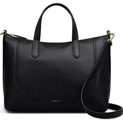 Radley London Radley Medium Wood Pebbled Leather Satchel In Black