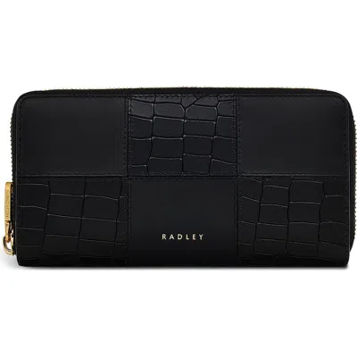 Radley London Radley Mount Row Large Croc Embossed Wallet In Black