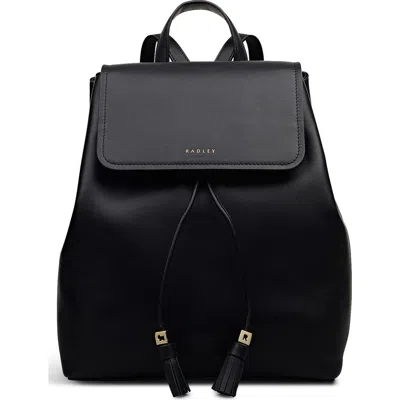 Radley London Radley Noble Alley Small Leather Flapover Backpack In Black