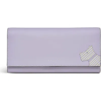 Radley London Radley Plaid Large Leather Flapover Wallet In Purple