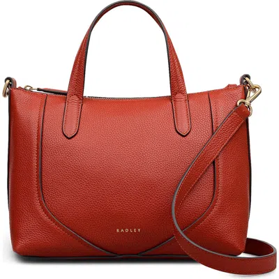 Radley London Radley Small Wood Pebbled Leather Satchel In Orange