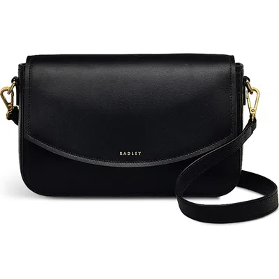 Radley London River Road Small Flap Leather Crossbody Bag In Black