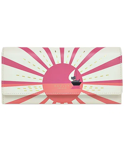 Radley London Sailing Into The Sunset Large Flapover Wallet In Multi